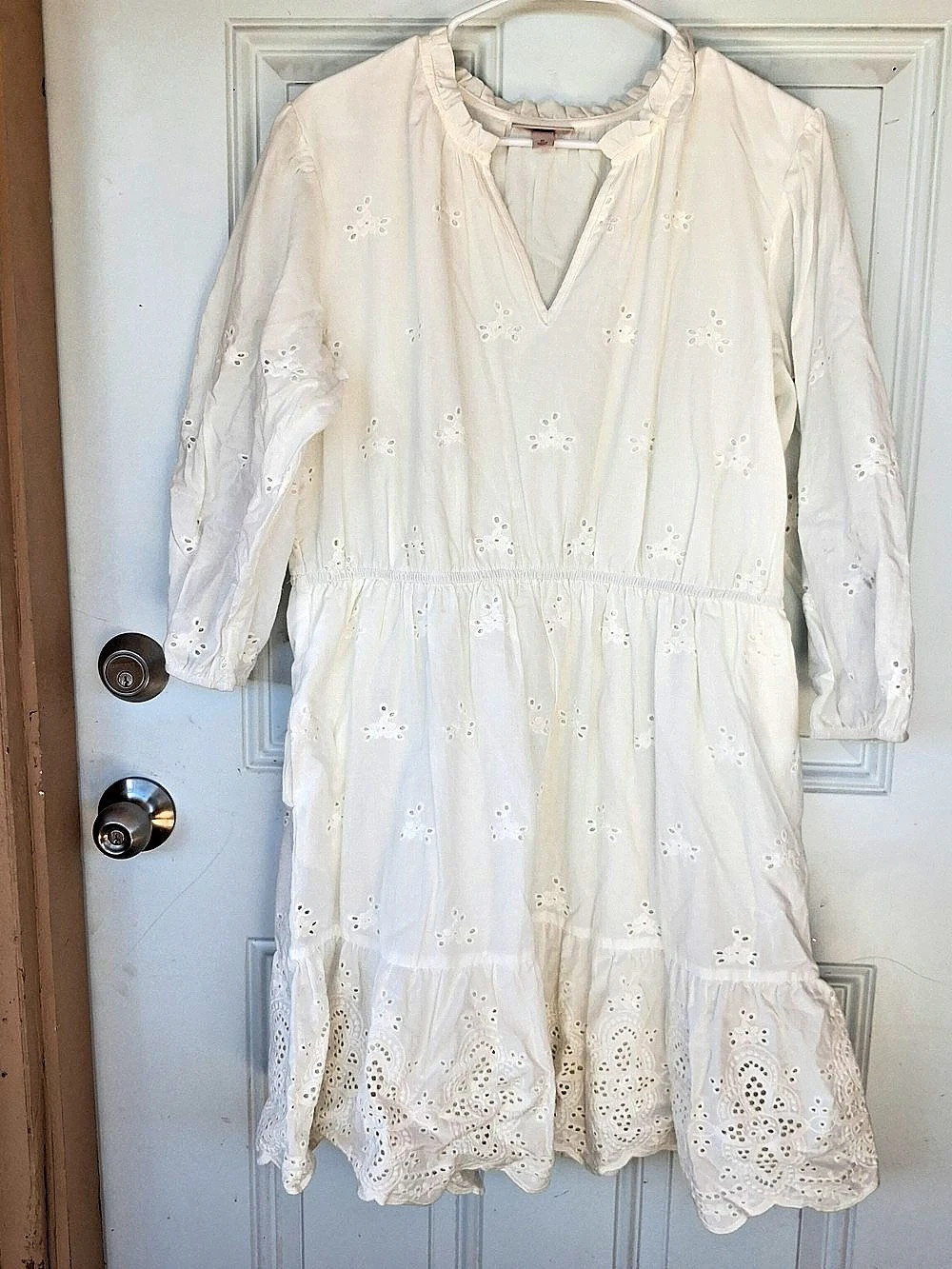Knox Rose Eyelet Embroidered Mini Dress White XL